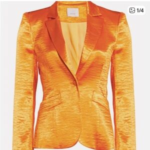 Cinq a Sept - Bright Orange Satin Blazer w/ Bell Sleeves - Size 12